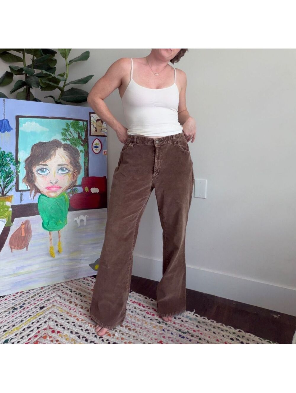 Vintage Y2K brown corduroy bootcut pants